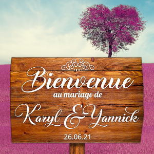 Sticker pour panneau « Bienvenue au mariage »