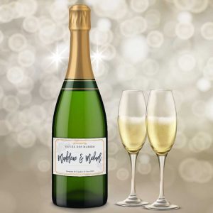 Etiquette personnalisée mariage bouteille champagne