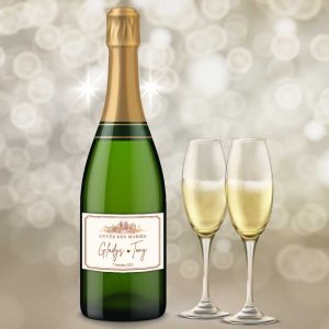 Etiquette personnalisée mariage bouteille champagne pampa