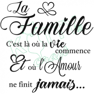 Sticker mariage Word Art dame Jeanne « La famille »