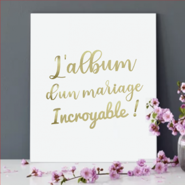 sticker personalisable album photos incroyable mariage