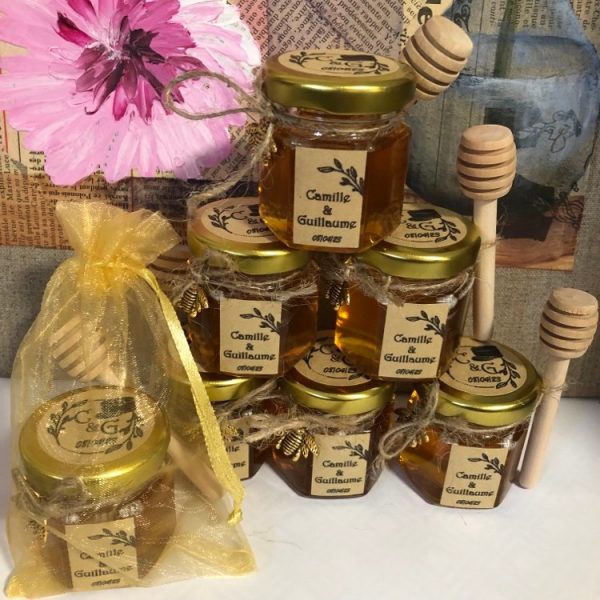 cadeau invite mini miel etiquette personnalisable