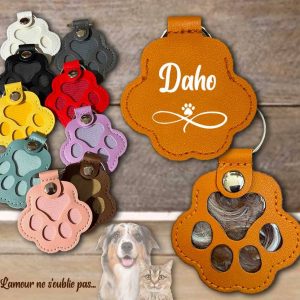 Porte-clé personnalisé poils de chien ou chat souvenir personnalisé